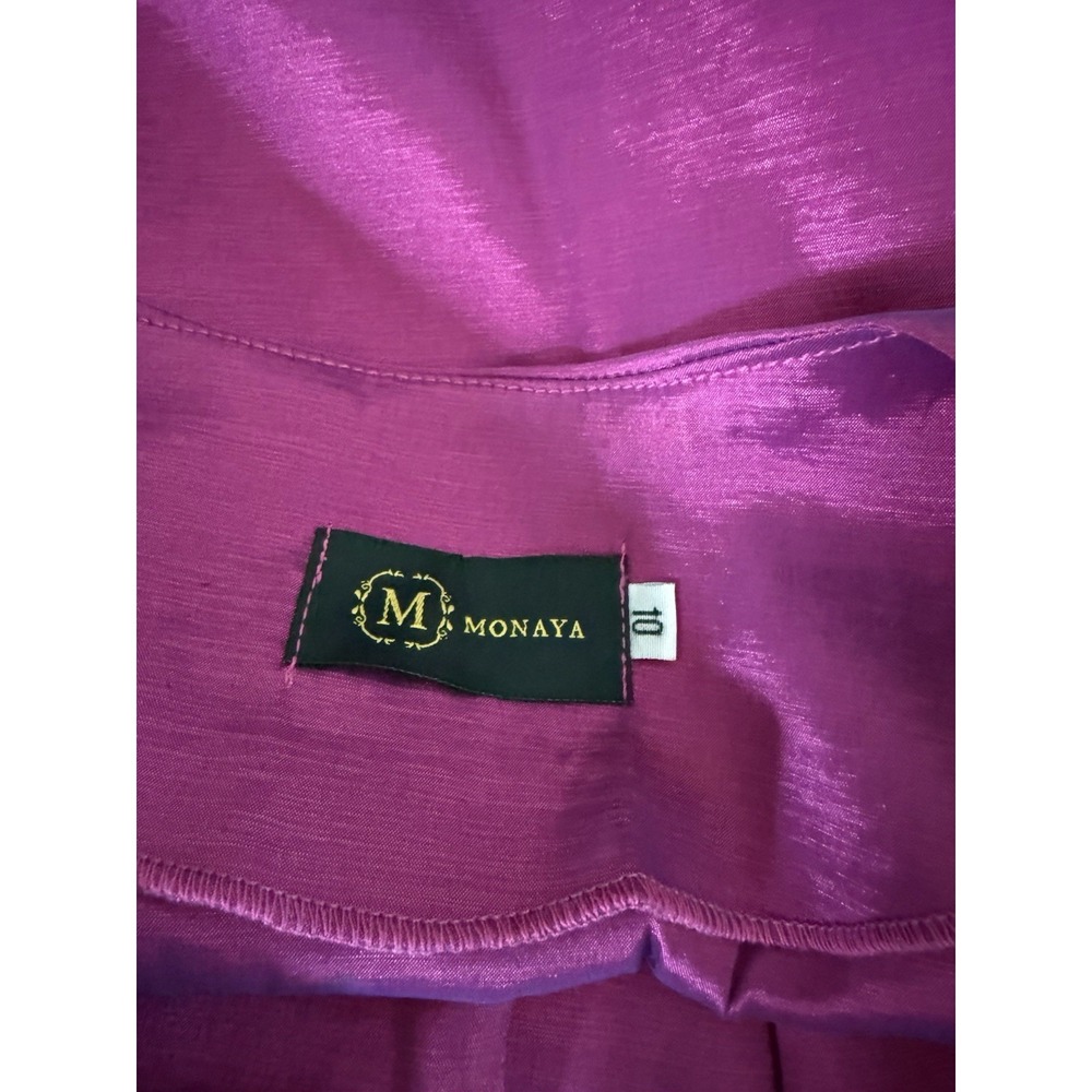 Monaya KIKI Fuchsia Kaftan One Size Fits All Satin Shimmer Maxi Dress - Picture 6 of 9